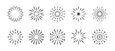 Firework Burst Icons Collection vector