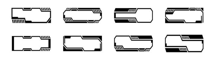 Futuristic Frame Designs Set with Bold Borders vector