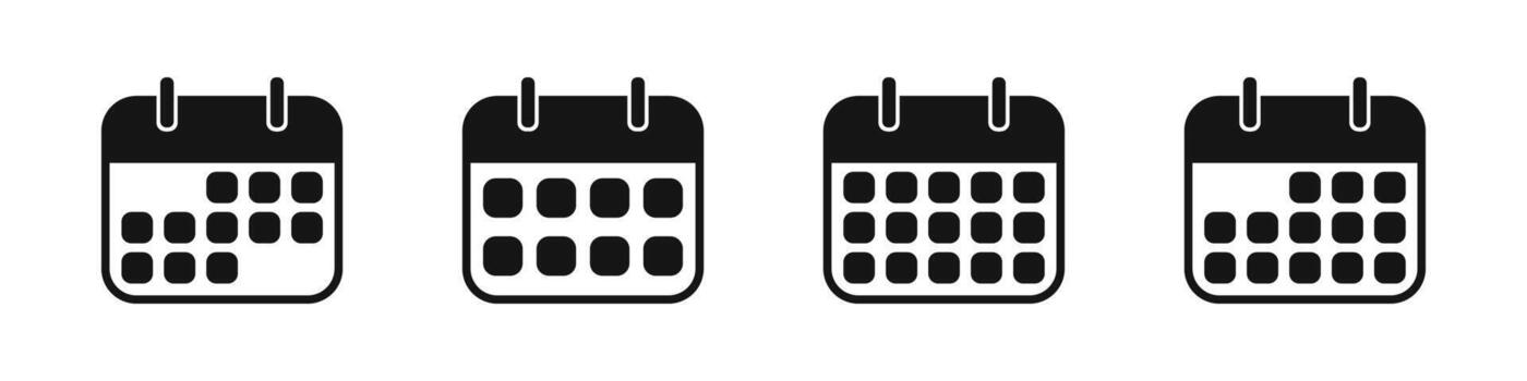 Calendar Icon Set in Minimal Design vector