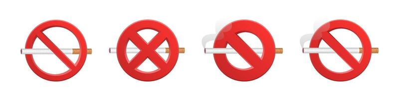 No Smoking Sign Collection for Public Areas Set vector
