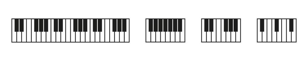 Piano Keyboard Layouts in Minimalist Style Set vector