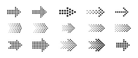 Dotted Arrow Icons in Various Shapes vector