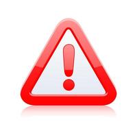 Red Warning Alert Symbol with Exclamation Mark Illustration vector