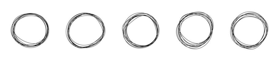 Hand-Drawn Circular Scribble Frames Collection vector