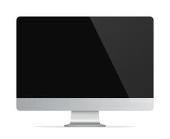Modern Desktop Computer Monitor with Black Screen Illustration vector