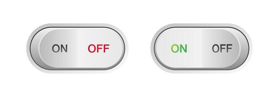 On and Off Toggle Button Icons Set vector