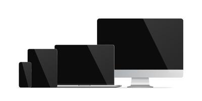 Modern Device Set. Smartphone, Tablet, Laptop, Desktop vector