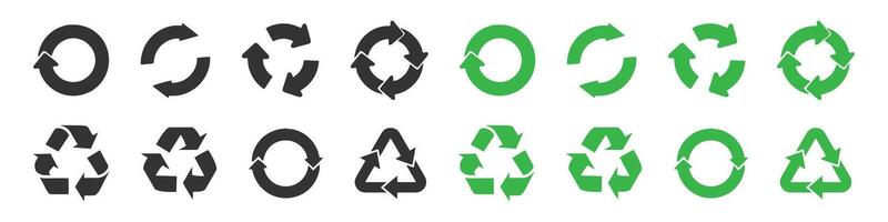 Recycling and Circular Arrow Icons Set vector