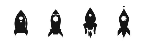 Set of Rocket Silhouette Icons Set vector