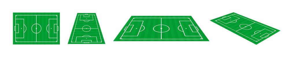 Illustration of Soccer Fields in Various Angles Set vector