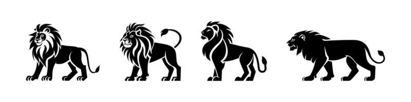 Majestic Lion Silhouettes in Bold Design vector