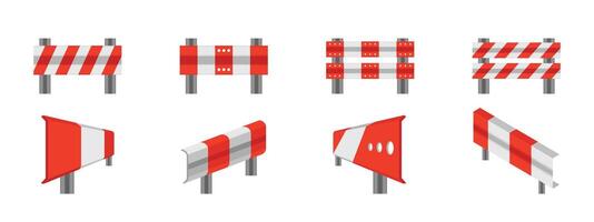 Traffic Barrier Elements in Various Designs vector