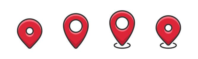 Red Location Pin Icons for Navigation vector