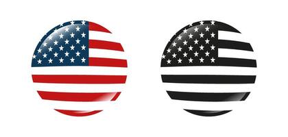 American Flag in Circular Shape Design Icons vector