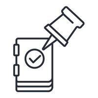 pushpin icon. .Editable stroke.linear style sign for use web design,logo.Symbol illustration. vector