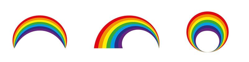 Set of Rainbow Arc Illustrations vector