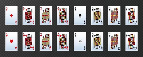Playing Cards Set with Aces and Royals Set vector