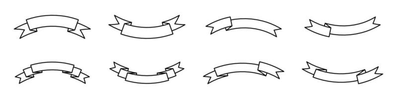 Outline Banner Ribbon Designs Set vector