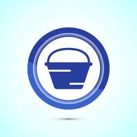 Basket icon design, Shopping basket icon, Blue color button design vector
