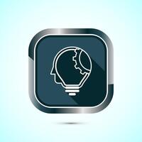 Electric light bulb icon design, Creative idea icon, Gray shadow button design vector