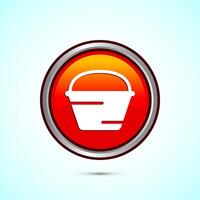 Basket icon design, Shopping basket icon, Orange color round button design vector