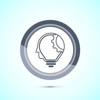 Electric light bulb icon design, Creative idea icon, Gray color button design vector