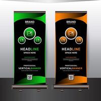 Professional Corporate business rollup banner template design concept vector