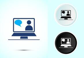 Online training icon, Webinar icon for website design, logo, app, template, ui, etc. vector