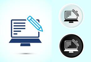 Online training icon illustration, Webinar icon for website design, logo, app, template, ui, etc. vector
