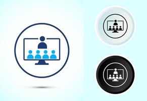 Online training icon design illustration, Webinar icon for website design, logo, app, template vector