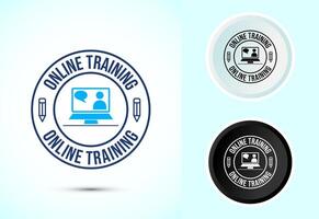 Online training icon design, Webinar icon for website design, logo, app, template, ui, etc. vector