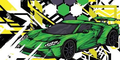 Racing car background with cool abstract lines vector