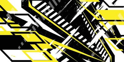 abstract geometric design with black and yellow lines vector