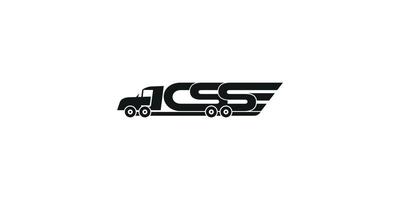 Truck Logo With Letter CSS Isolated Design vector