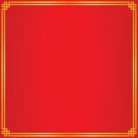 2 line square gold frame border corner red background for copy space text Chinese New Year illustration vector