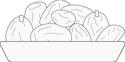 a bowl full of dates vector