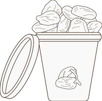 a bucket full of dates vector
