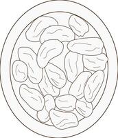 a drawing of dates in a plate vector