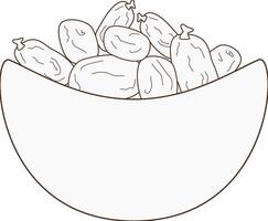 a bowl of dates vector
