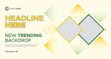 abstract geometric backdrop design with yellow, green, and white elements for creative digital background visuals vector