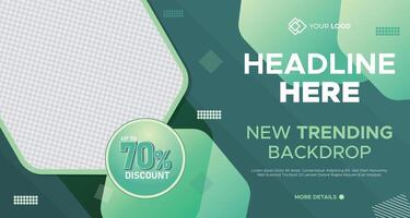 abstract green and white backdrop design with soft flowing shapes and geometric elements for trendy digital media visuals vector
