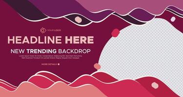 vibrant abstract backdrop design with pink and purple flowing shapes and modern geometric elements for trendy digital visuals vector