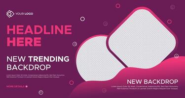 trendy pink and white abstract backdrop design with soft geometric shapes and circles for digital media creatives vector