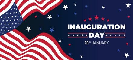 Presidential Inauguration Day design with a bold red, white, and blue wave pattern and stars for national celebration on 20th January vector