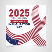 Presidential Inauguration Day 2025 design with dynamic red and blue striped wave elements for national celebration vector