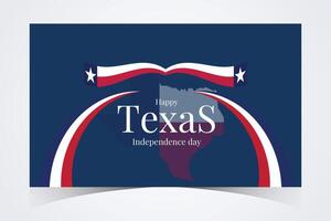 Texas Independence Day design with red, white, and blue waves, texas map, and festive text for patriotic celebration vector