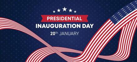 Patriotic Presidential Inauguration Day design with red and blue wave patterns and stars for national holiday celebrations vector