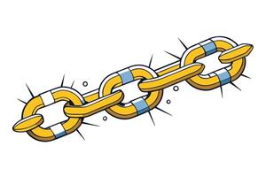 Broken golden chain illustration symbolizing freedom, resilience, and breaking barriers, representing spirit of Black History Month vector
