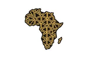 Africa map featuring golden geometric patterns symbolizing unity, culture, and pride for Black History Month vector