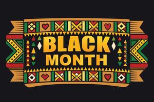 black history month graphic with traditional African designs, vibrant patterns, and symbols of cultural pride and history vector